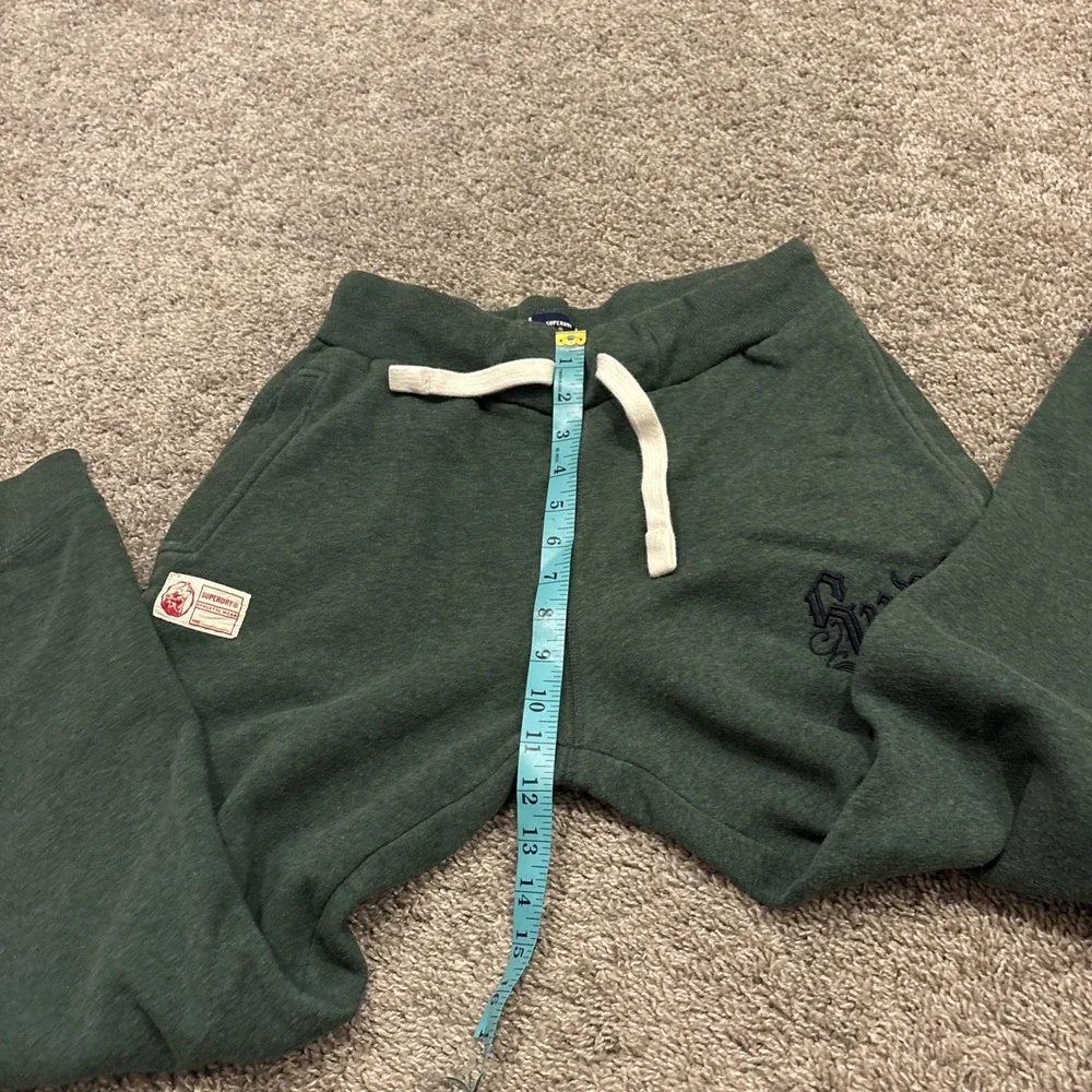 Superdry Mens Graphic Tracksuit Trousers Joggers Medium Green Cotton Drawstring